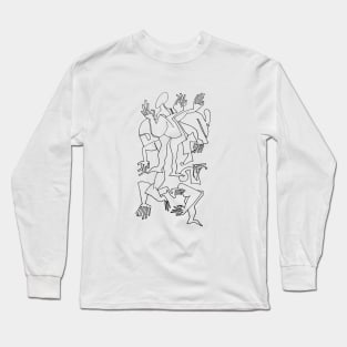 Abstract Bodies Drawing Improvisation #3 Long Sleeve T-Shirt